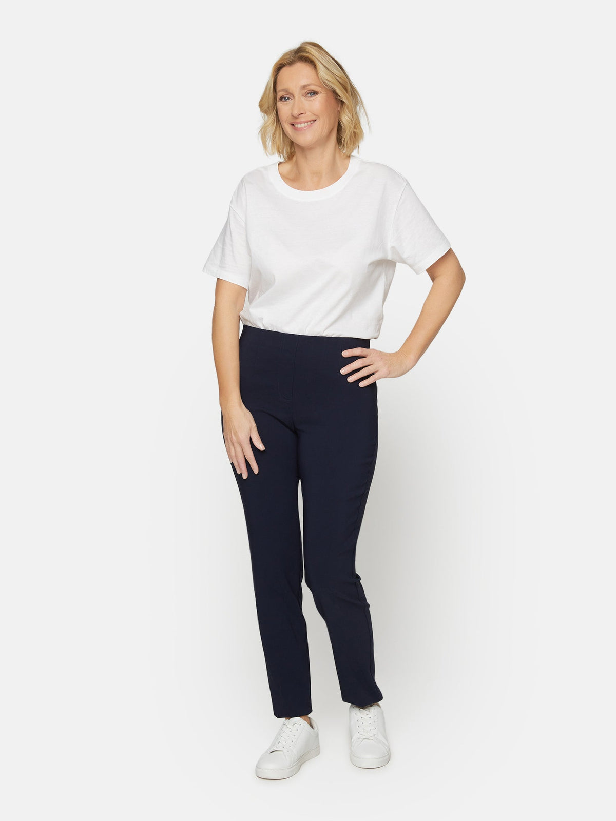 Leggings - Navy - Elastik i Taljen