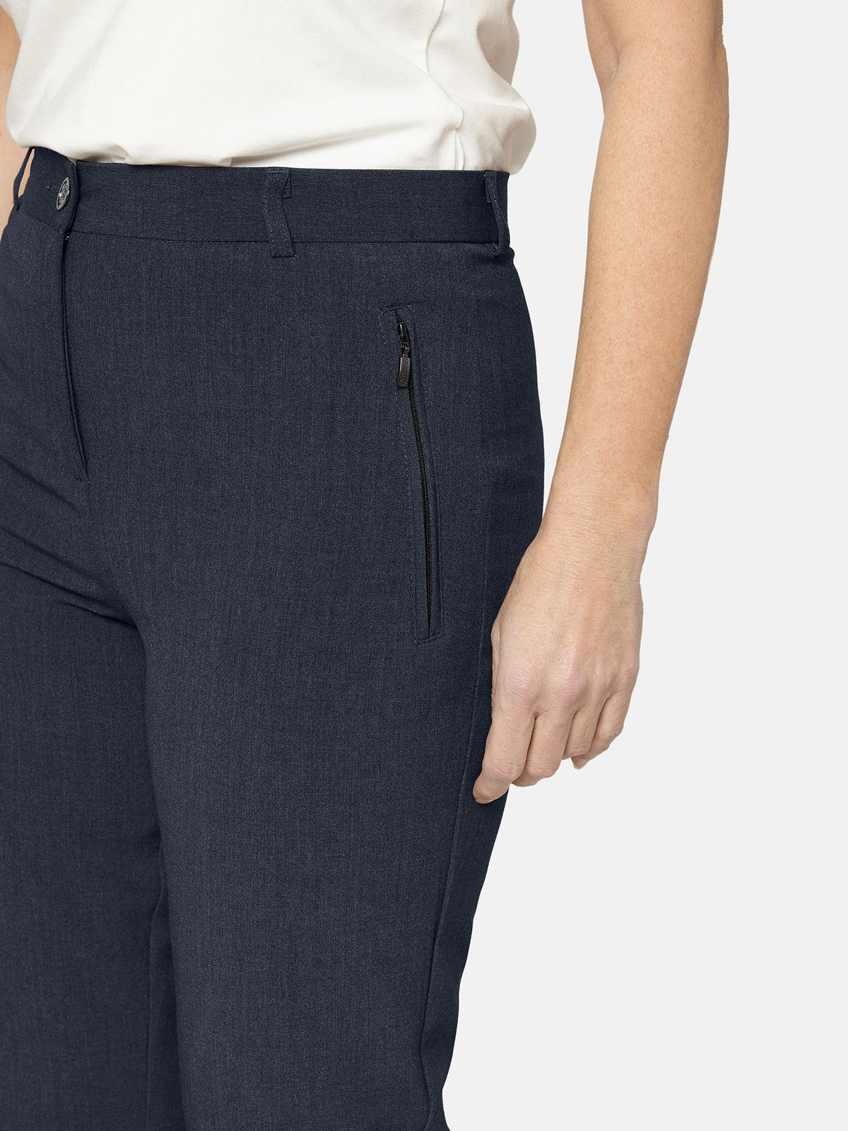 Sara Bukser - Navy - Klassisk Fit - Lynlåslommer