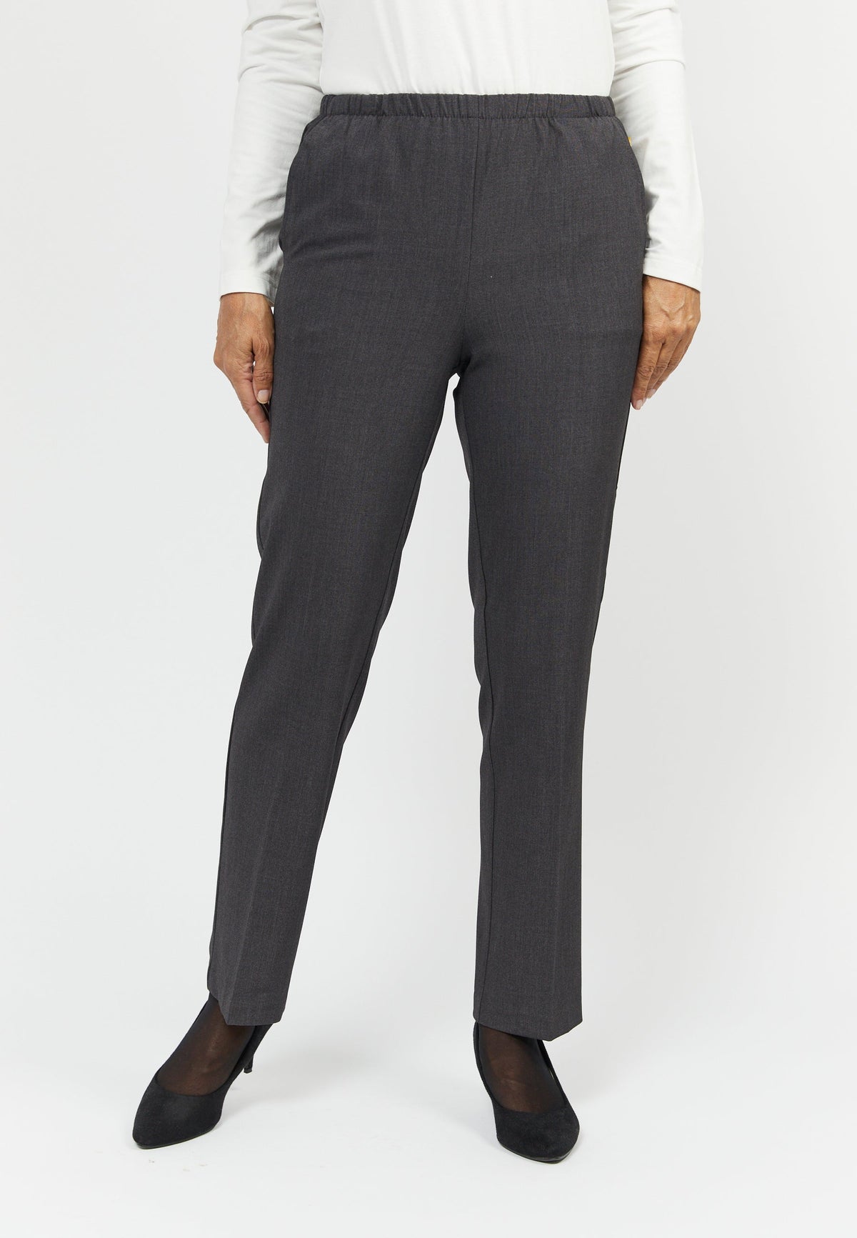 Sofie Bukser - Grå Meleret - Slim Fit / Elastik i Taljen