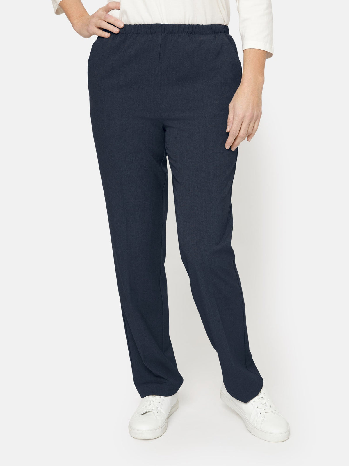 Sofie Bukser - Navy - Slim Fit / Elastik i Taljen