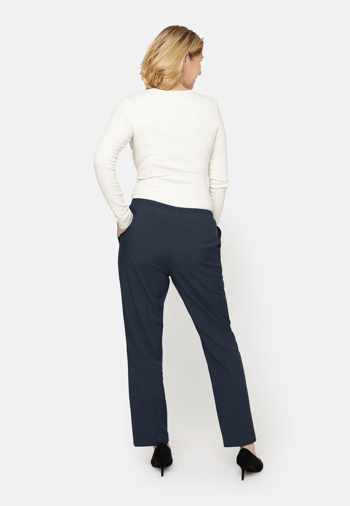 Anna Bukser - Navy - Regular Fit - Ekstra Kort