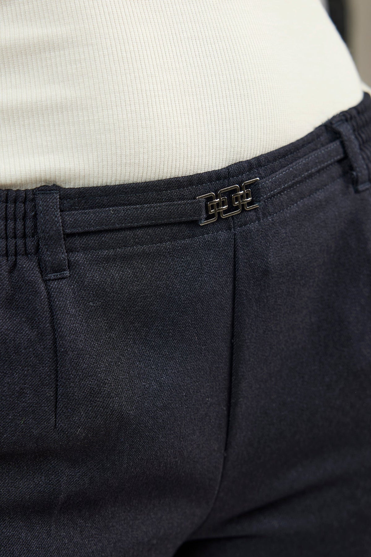 Anna Bukser - Navy - Regular Fit - Ekstra Kort
