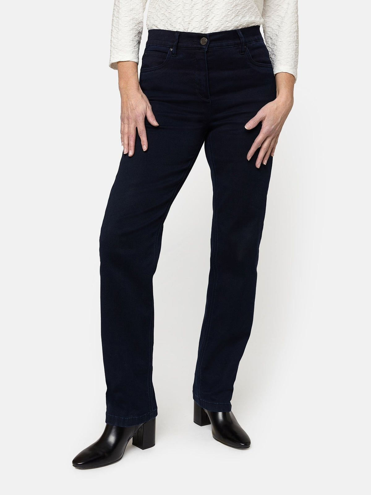 Ingrid Jeans - Navy - Straight Fit - Brede Lægge