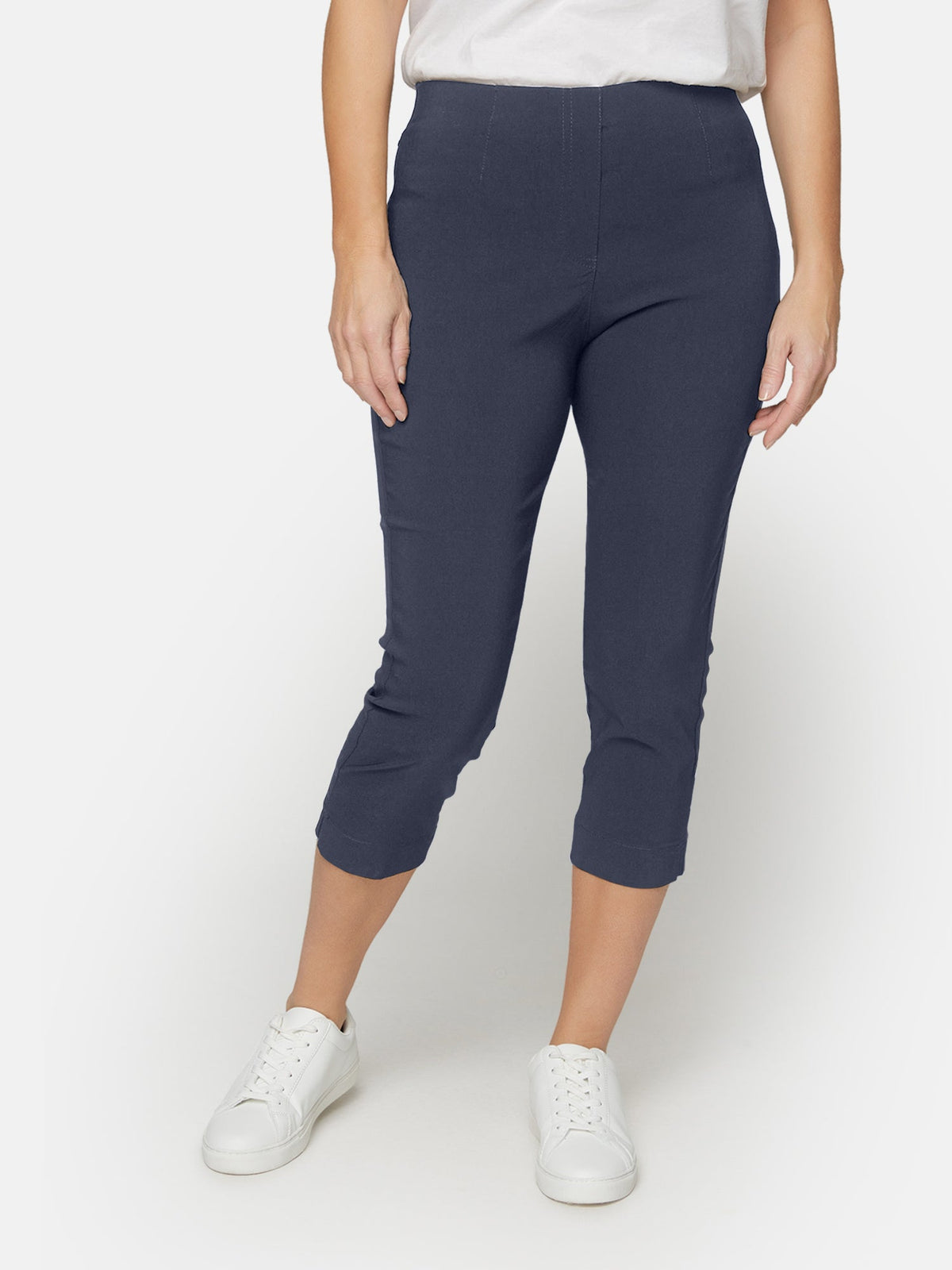 Capri Leggings - Navy - Elastik i Taljen