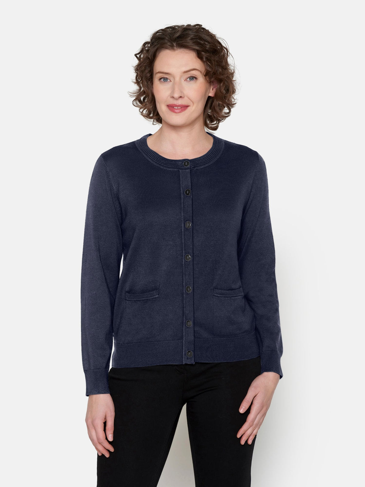 Cardigan Med Lomme - Navy