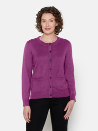 Cardigan Med Lomme - Fuchsia Pink