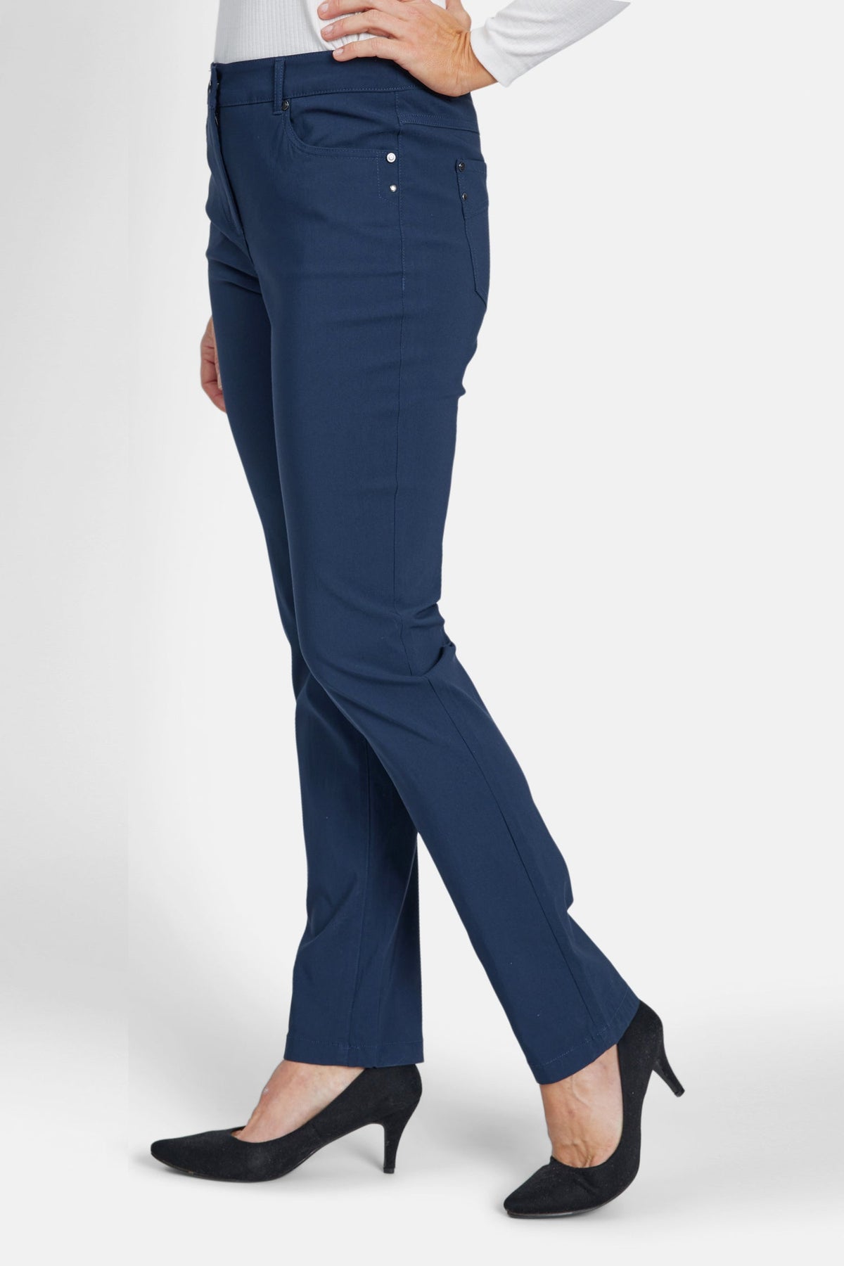 Madelaine Bukser - Navy - Straight Fit