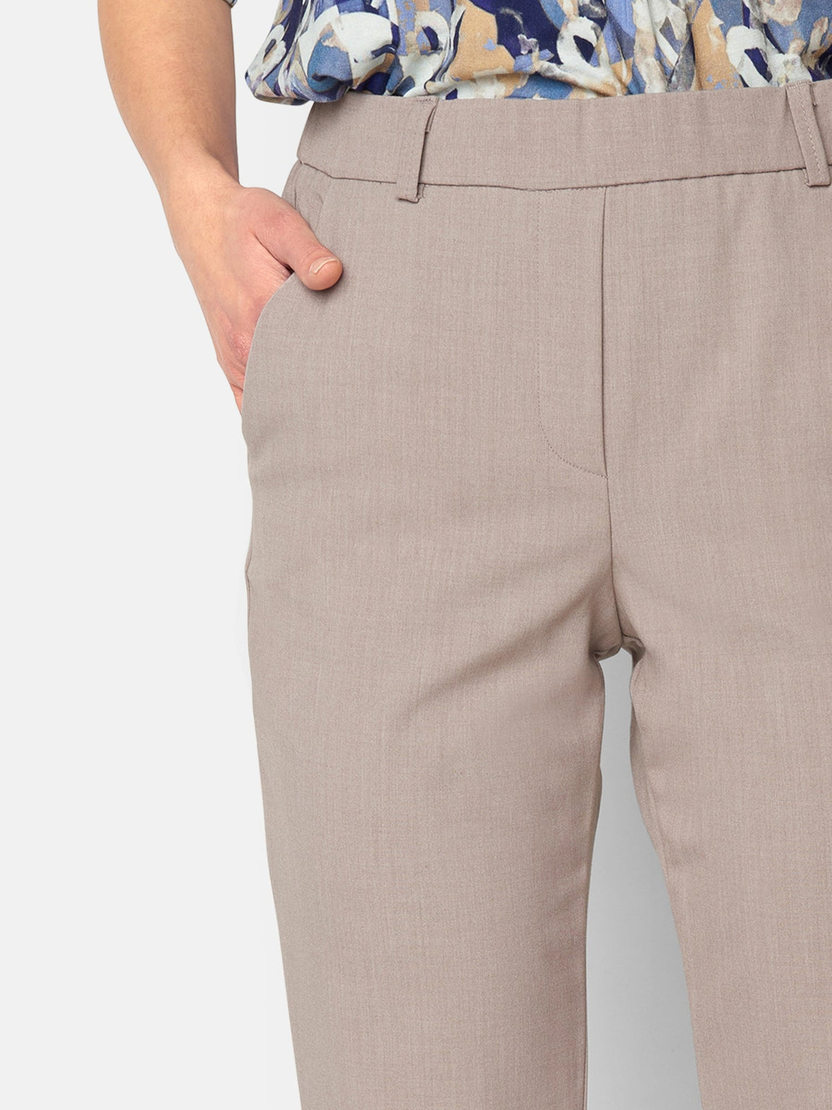 Sofie Bukser - Sand - Slim Fit / Elastik i Taljen