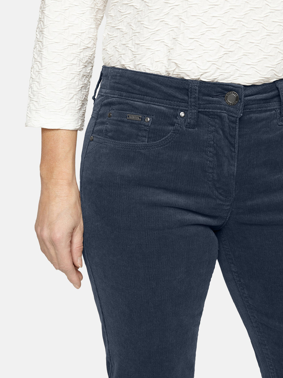 Madelaine Fløjlsbukser - Navy - Straight Fit