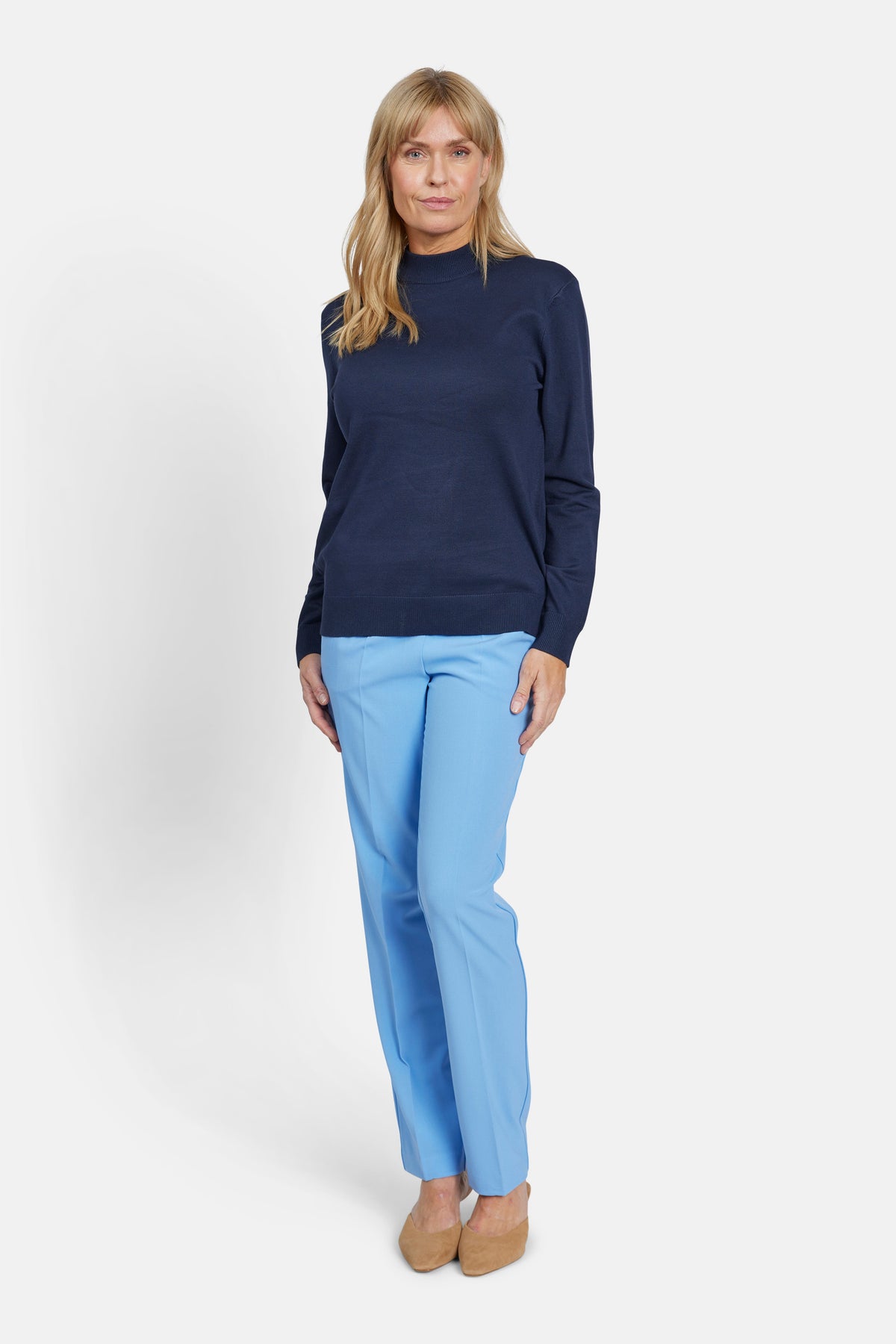 Langærmet Strik - Navy