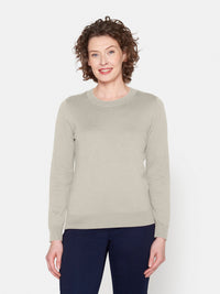 Langærmet Strik - Beige Melange