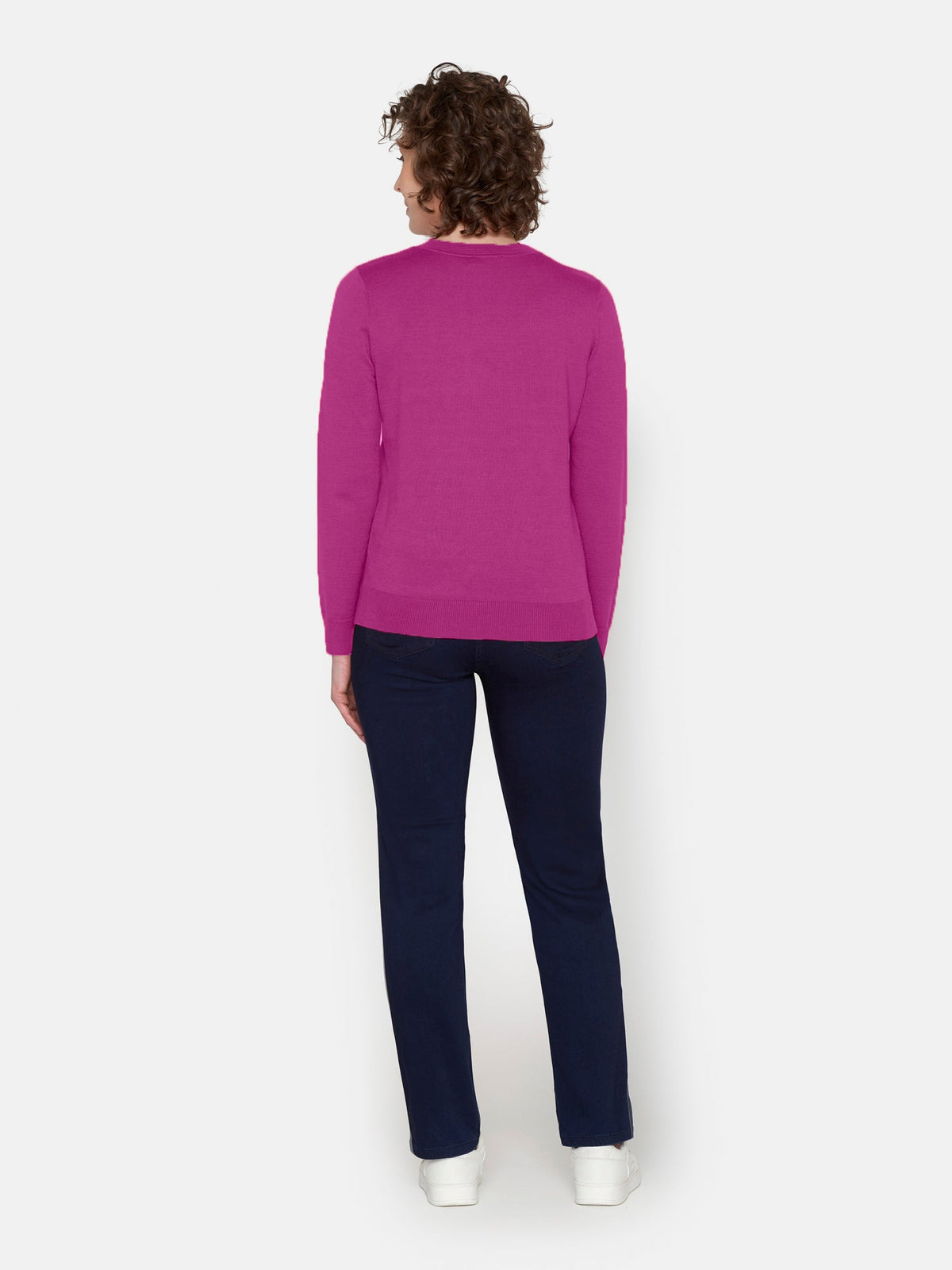 Langærmet Strik - Fuchsia Pink