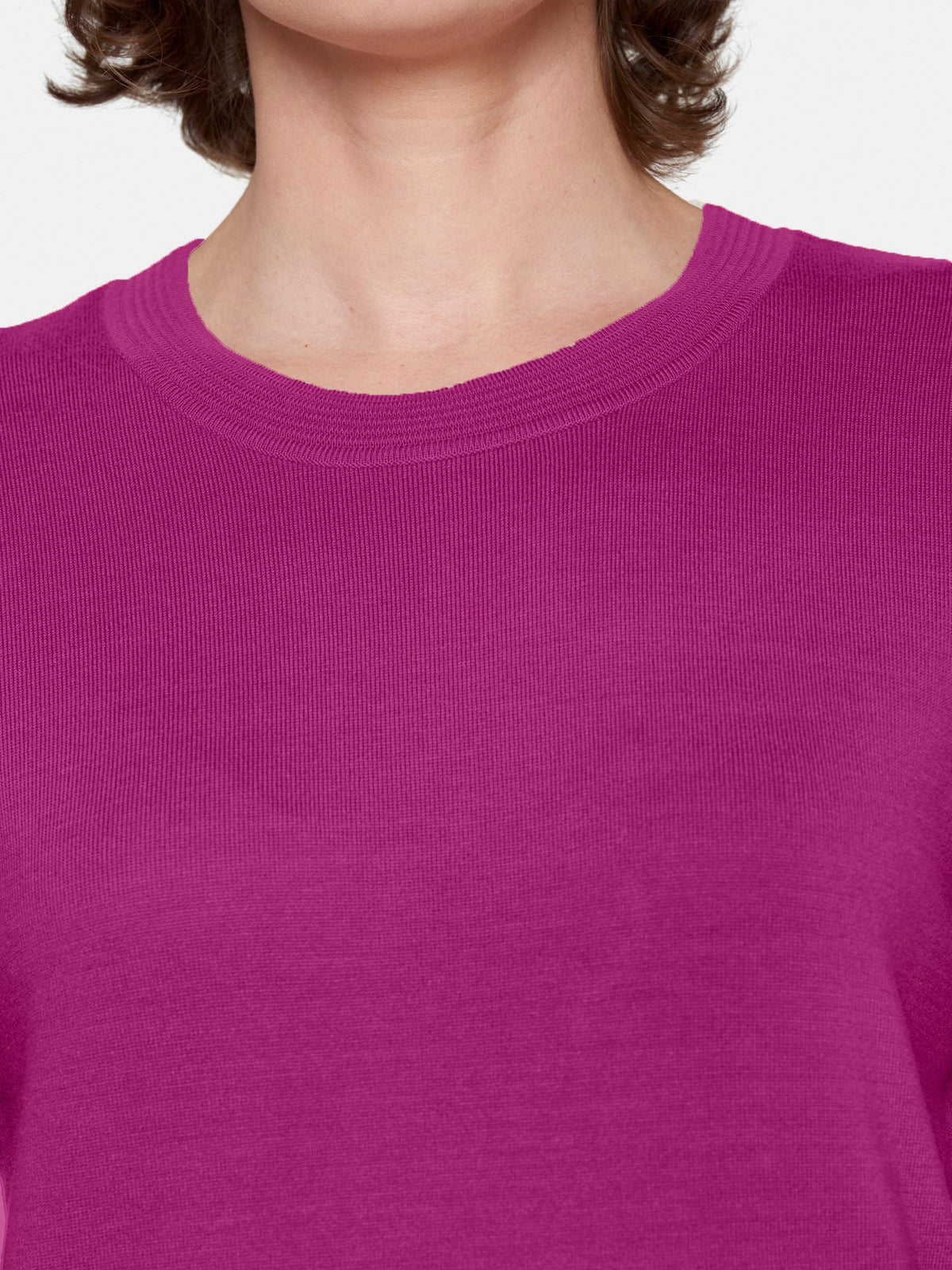 Langærmet Strik - Fuchsia Pink
