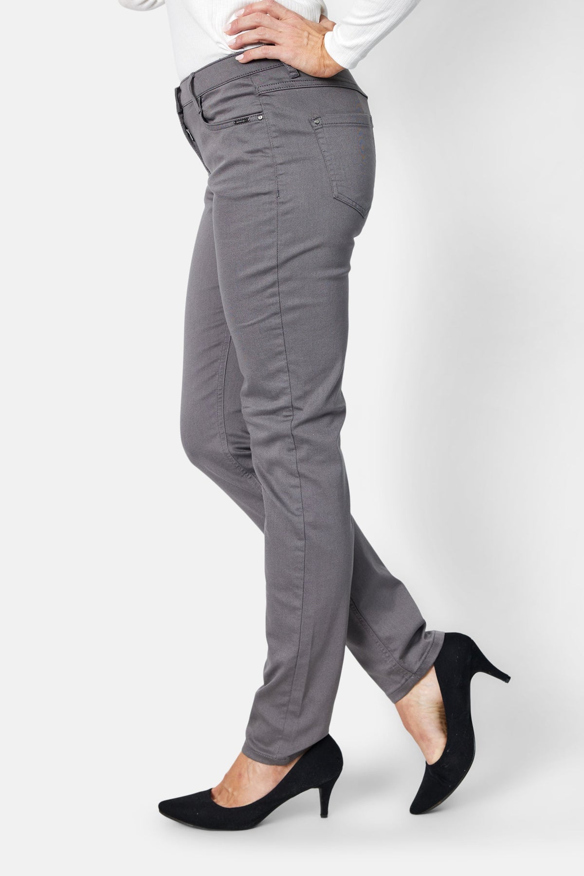 Madelaine Superstretch Jeans - Grå - Straight Fit