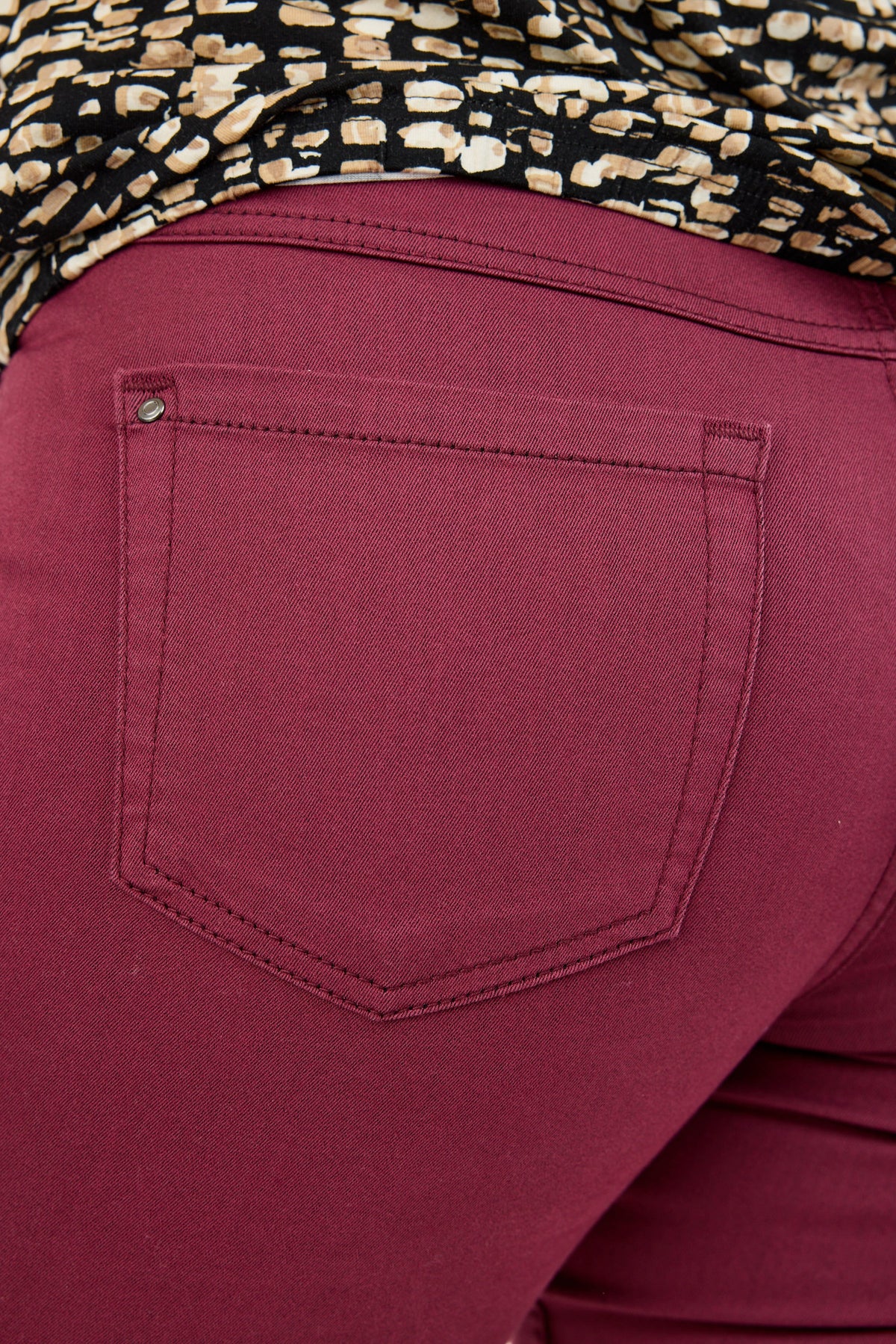 Madelaine Superstretch Jeans - Bordeaux - Straight Fit