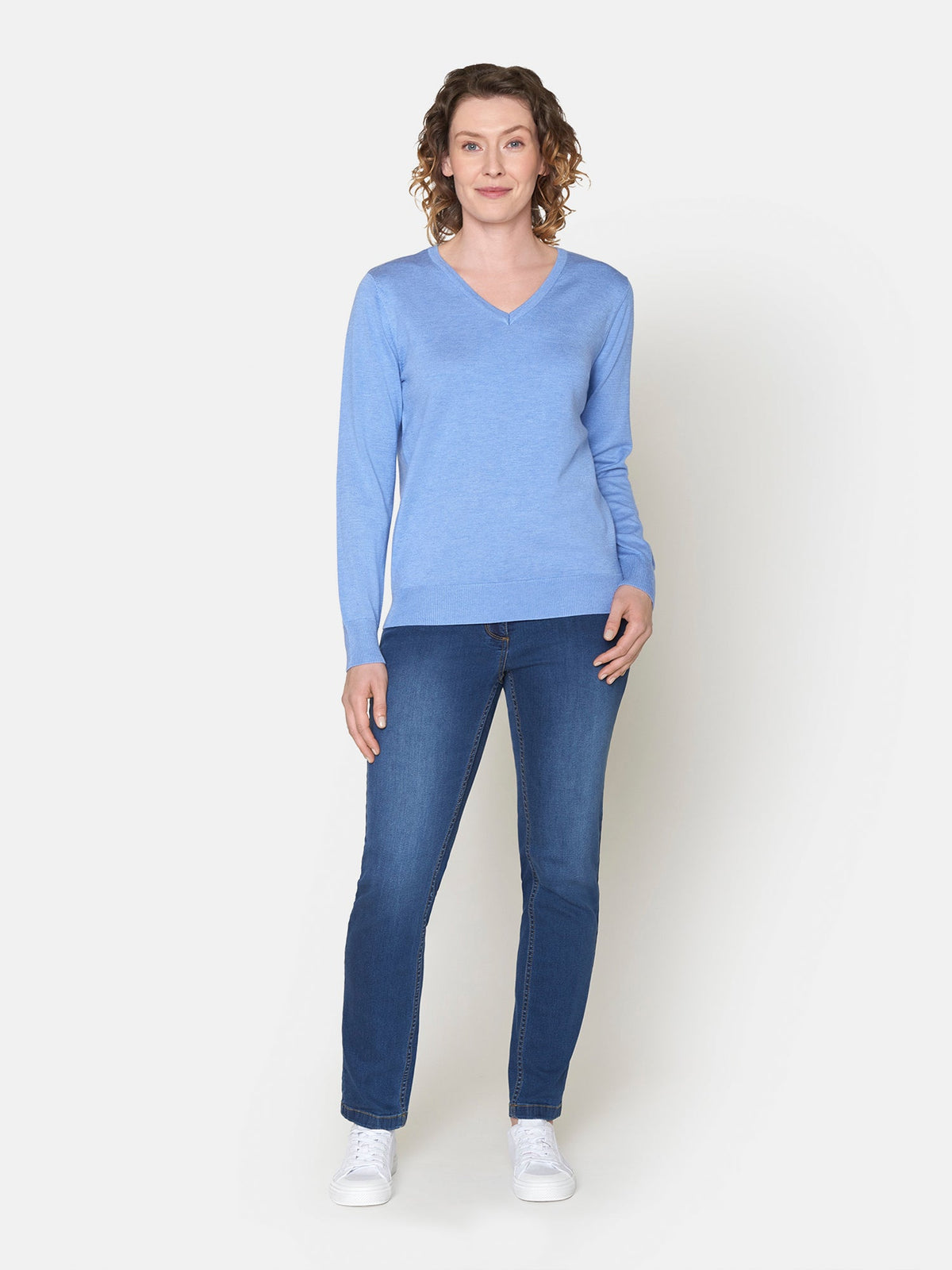 Pullover Med V-hals - Sky Blue