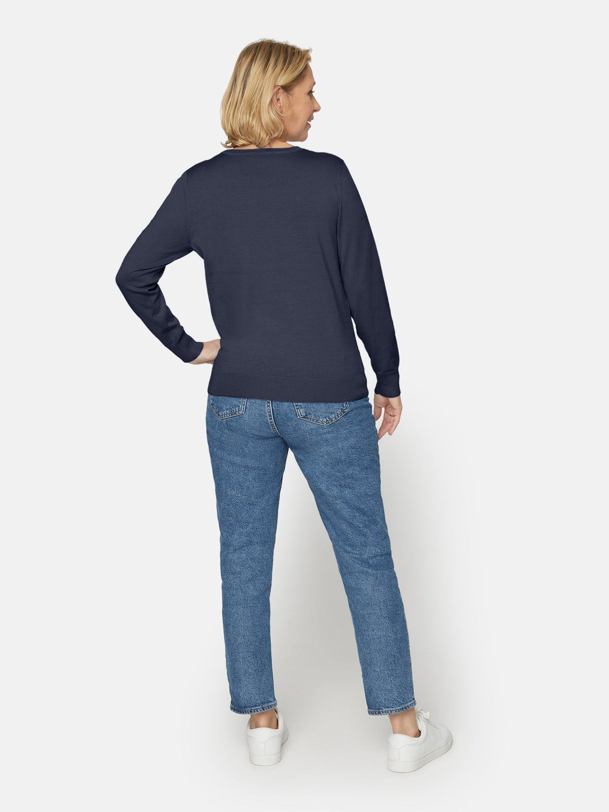 Strik Med V-hals - Navy