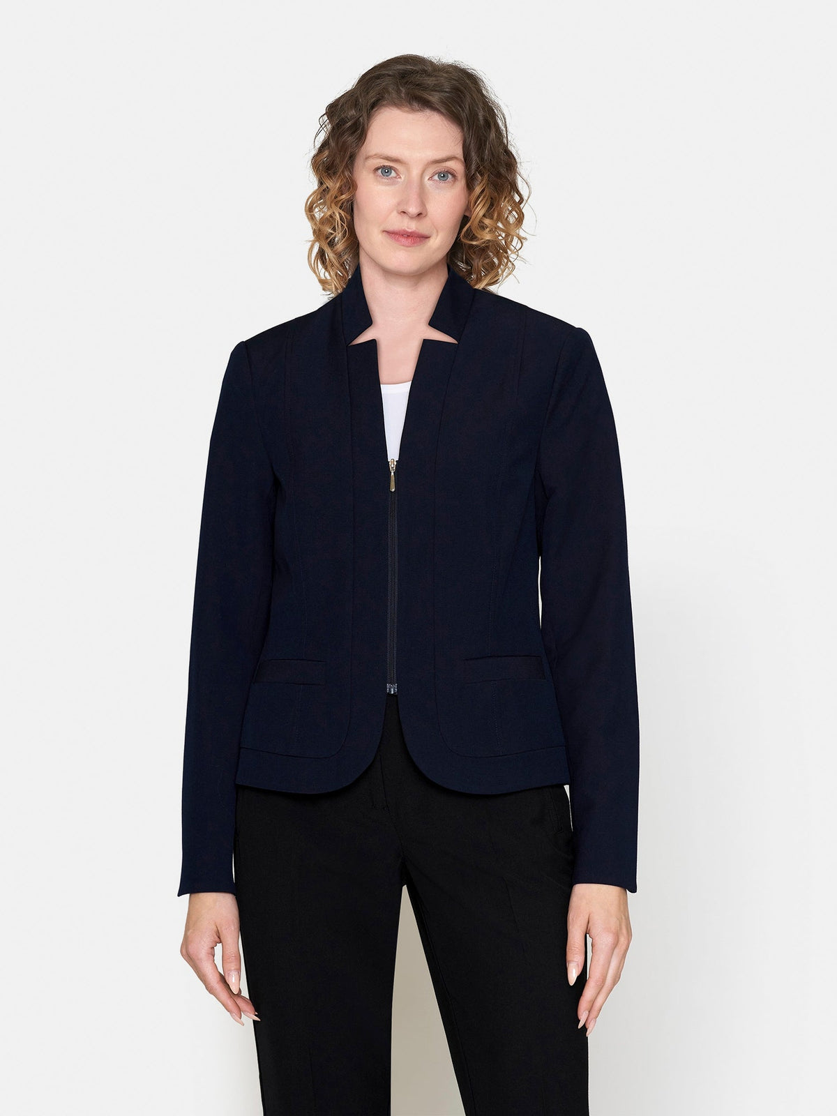 Blazer Med Lynlås - Navy