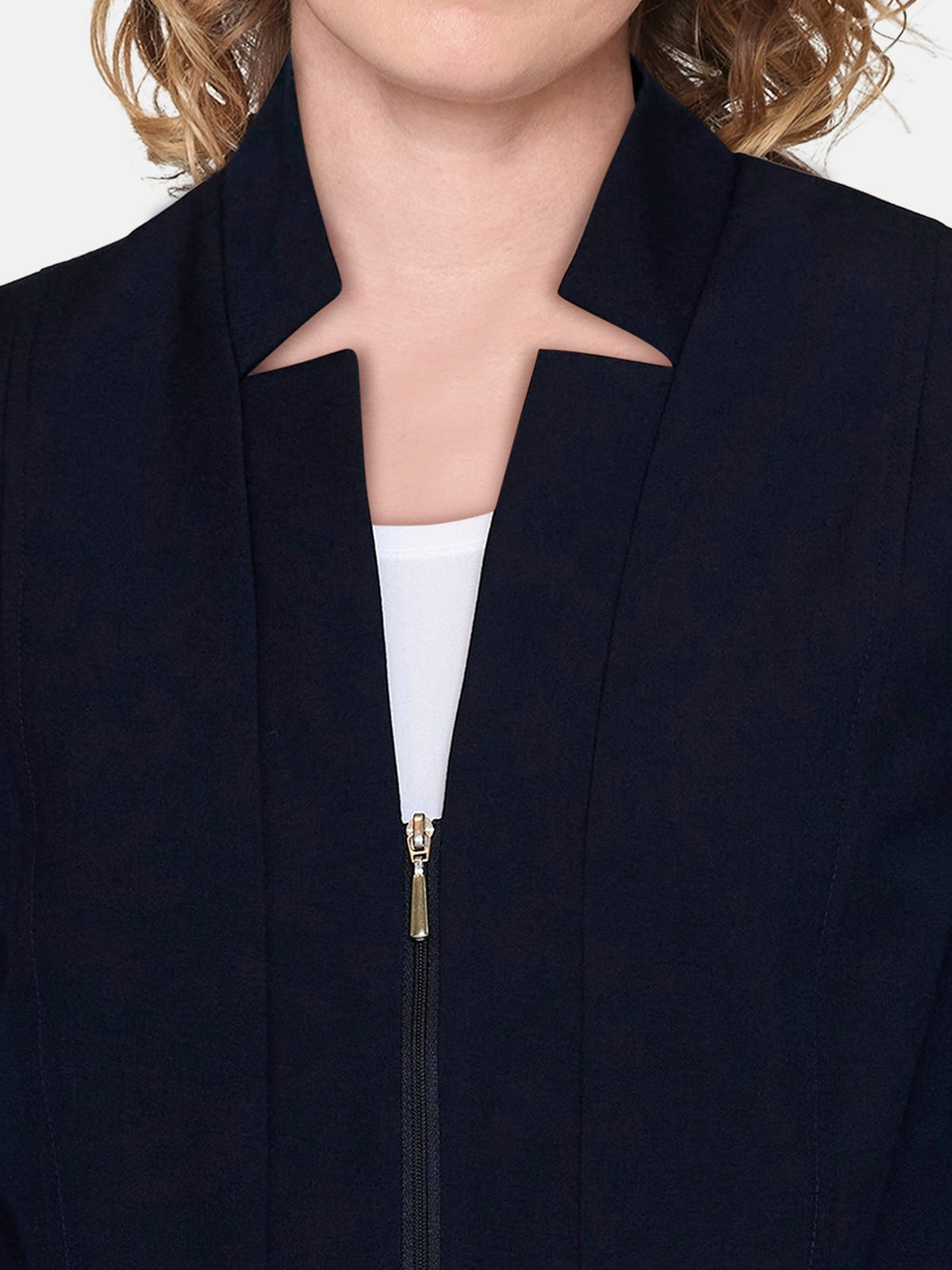 Blazer Med Lynlås - Navy