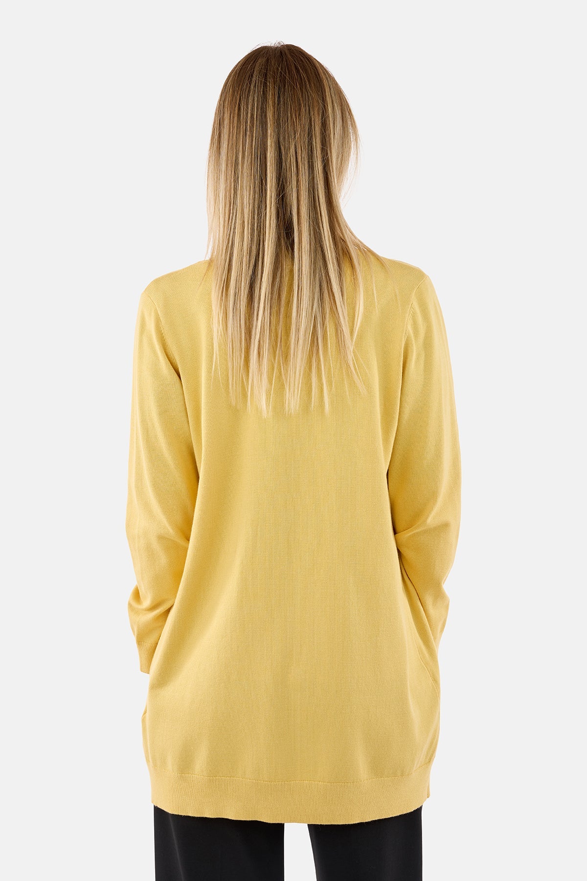 Strik Cardigan - Gul - Med Lommer