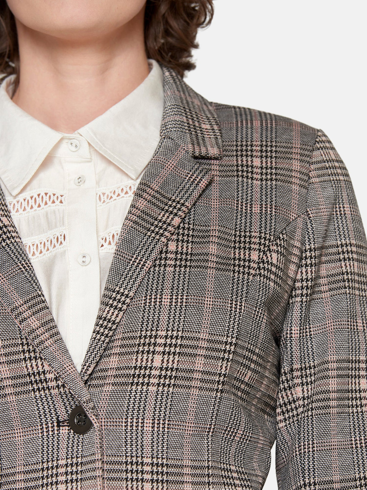 Blazer - Grå / Beige Mix - Ternet