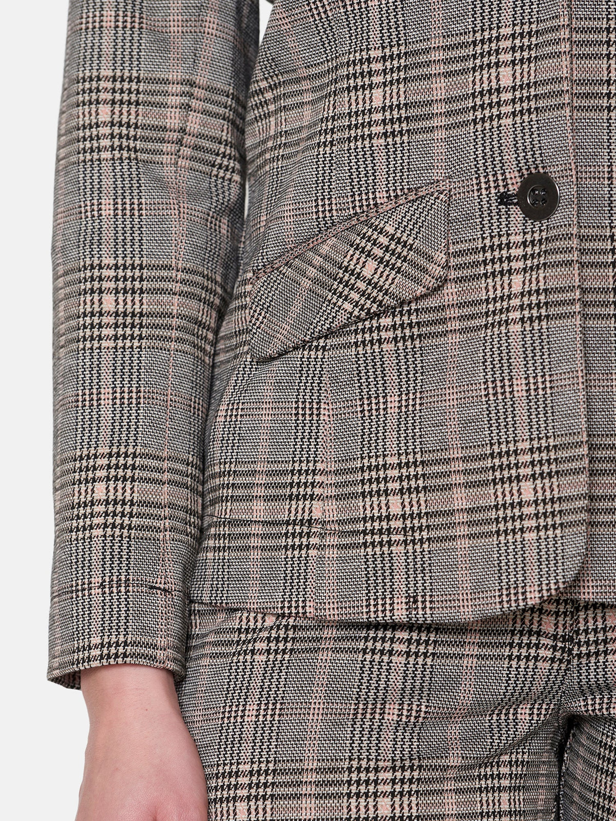 Blazer - Grå / Beige Mix - Ternet