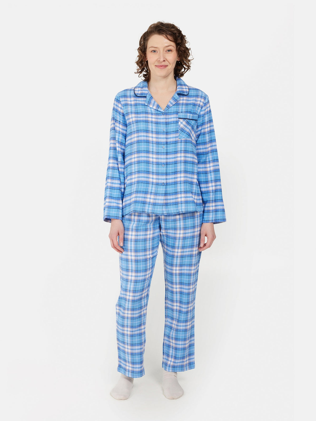 Pyjamas - Lyseblå - Ternet