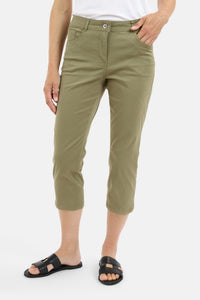 Madelaine Capri Bukser - Oliven Grøn - Straight Fit