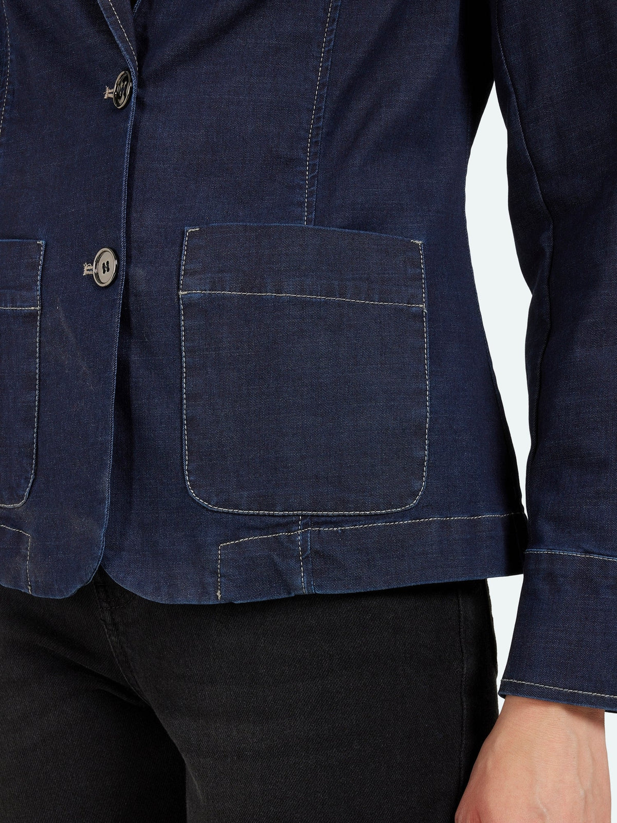 Denim Blazer - Mørkeblå