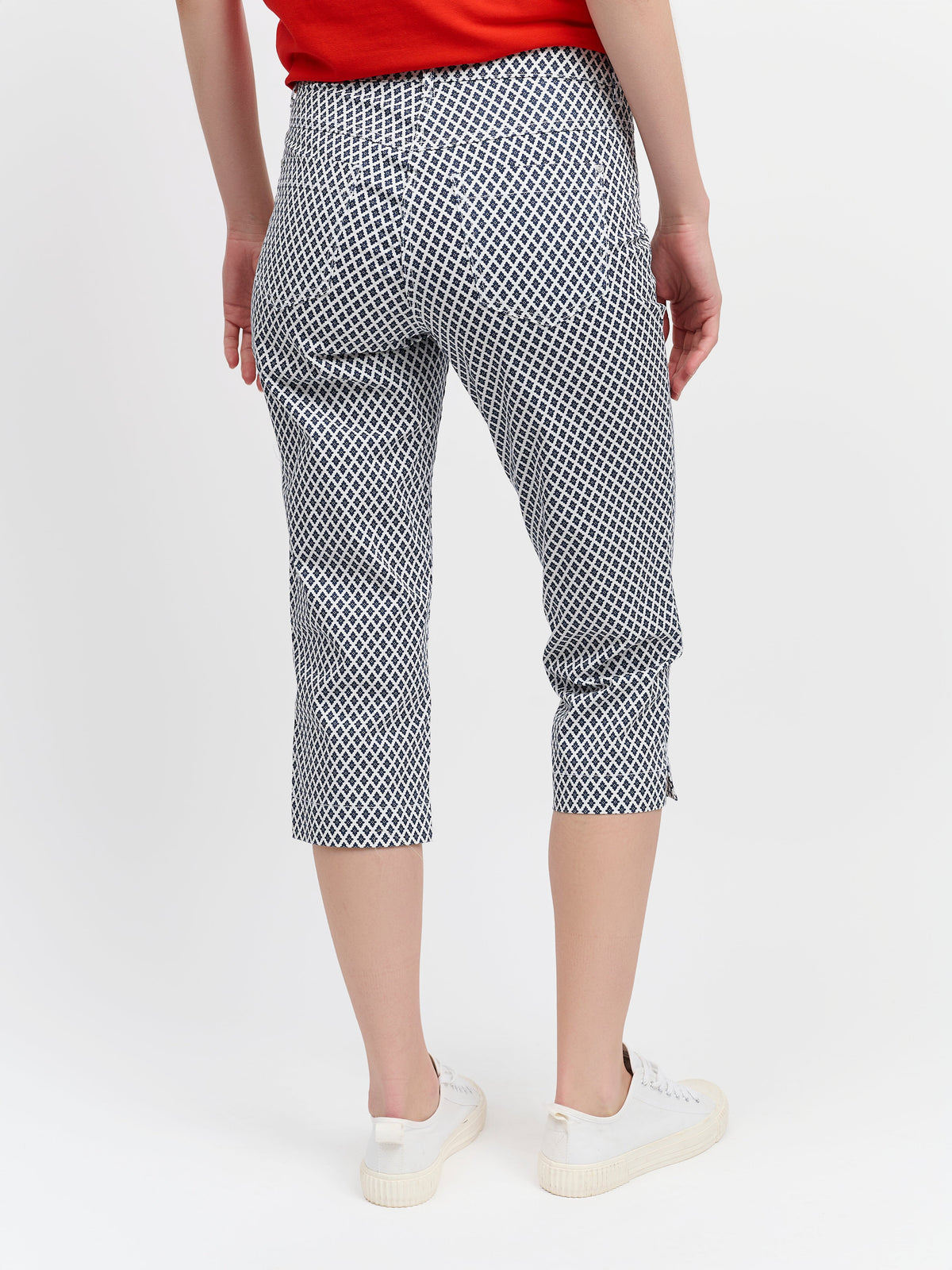 Madelaine Capri Bukser - Navy - Mønstret