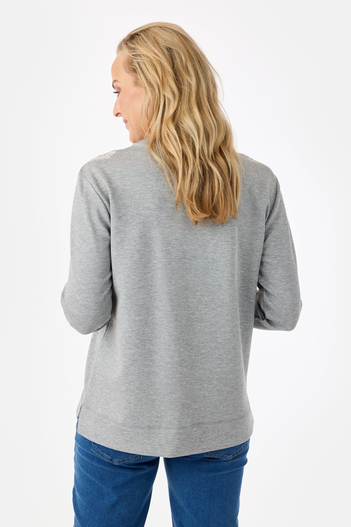 Langærmet Sweatshirt - Grå - Blonde Detalje