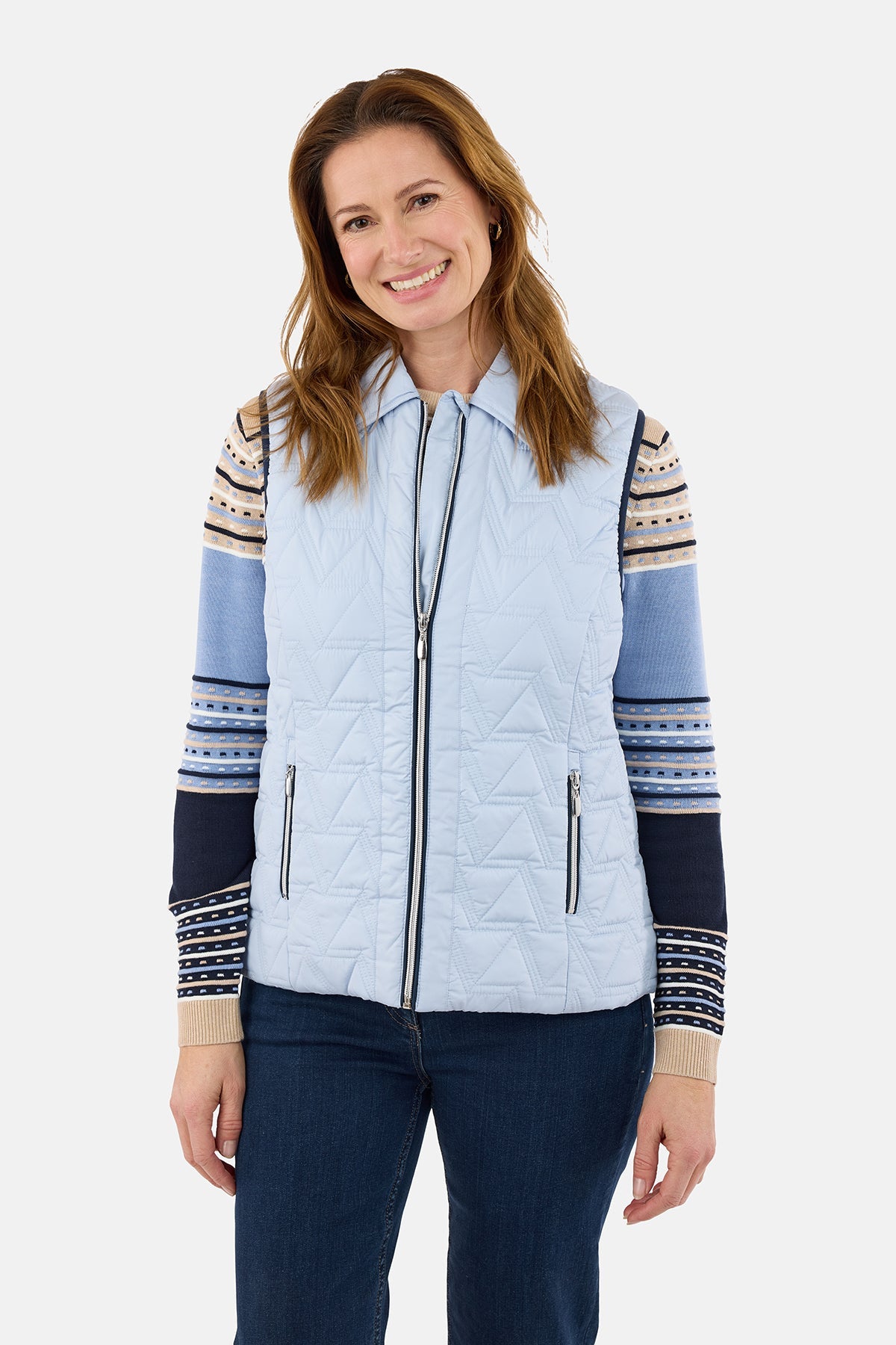 Vest - Lyseblå - Quiltet