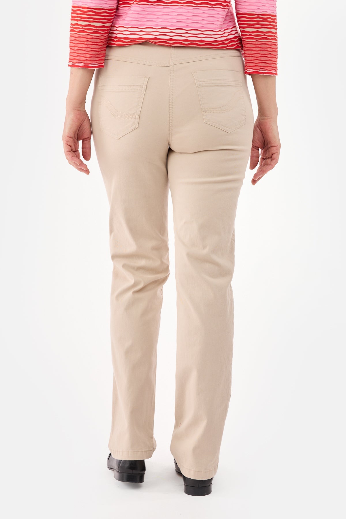 Ingrid Bukser - Sand - Straight Fit - Brede Lægge