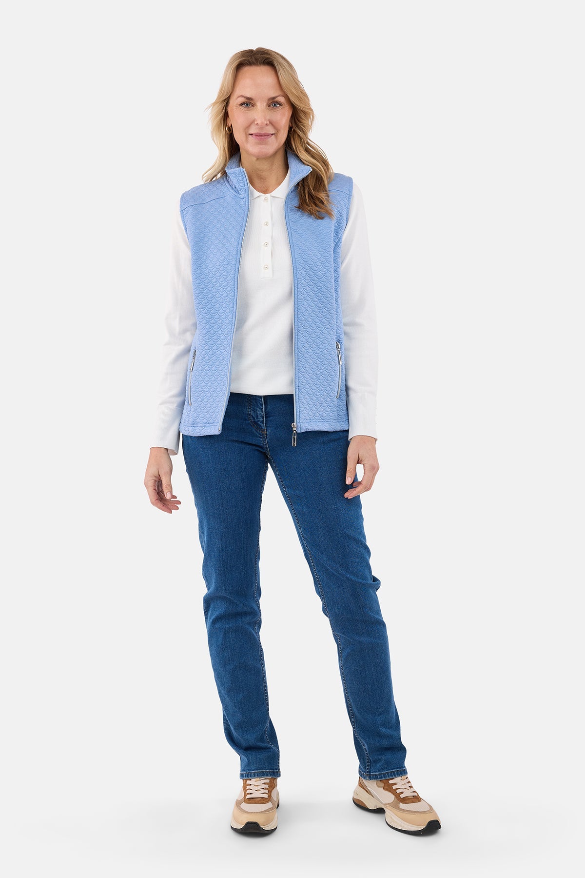Vest - Lyseblå - Lynlåslommer