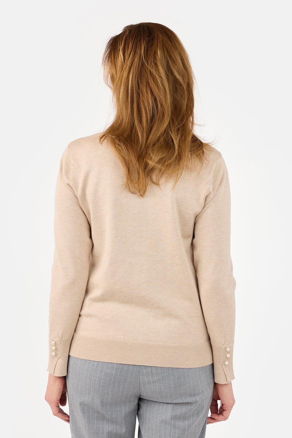 Strik Polo - Sand - Perleknapper