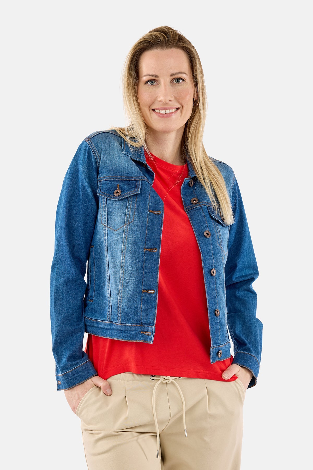 Denim Jakke - Blå - Knaplukning