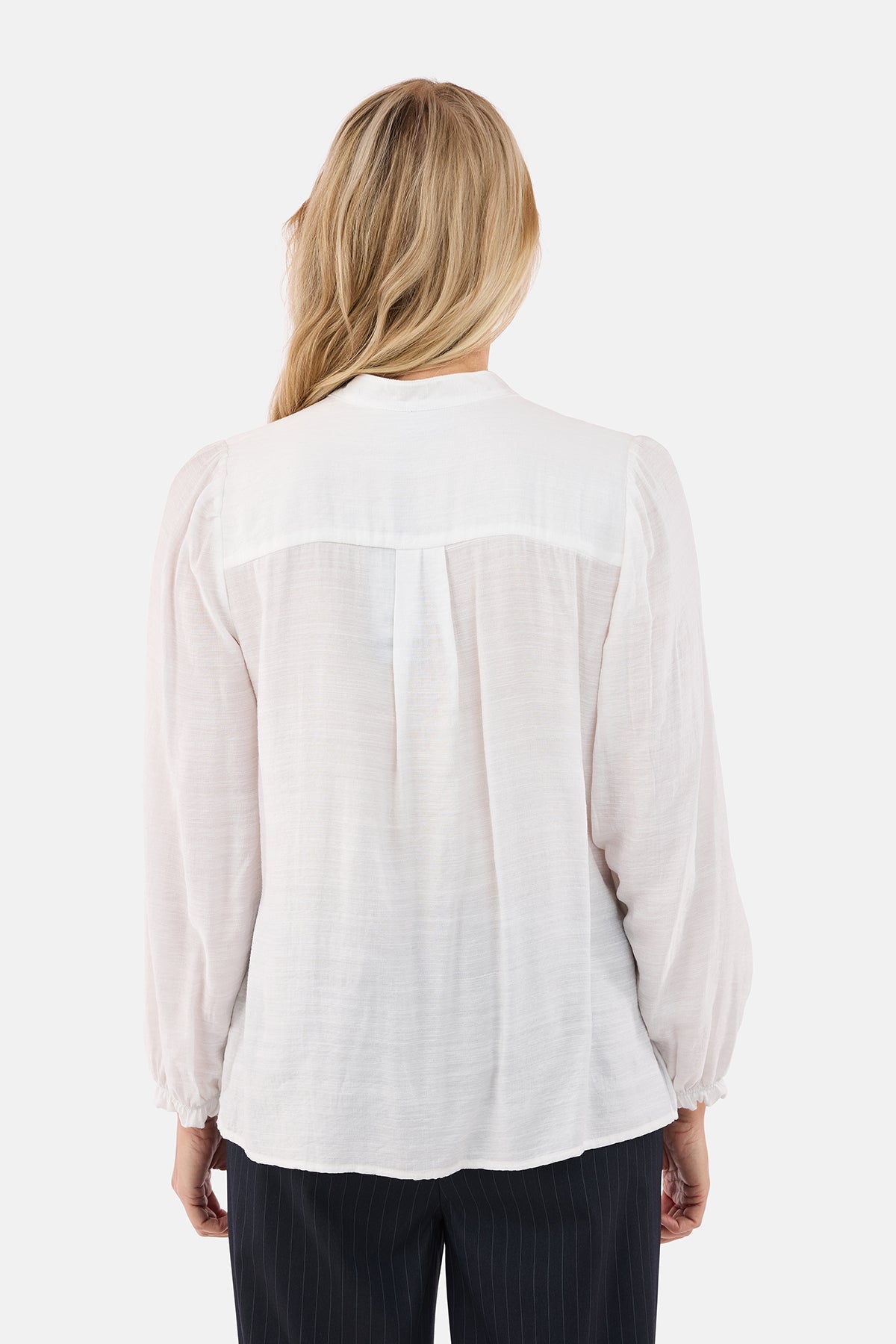 Langærmet Skjorte - Off White - Blondedetalje