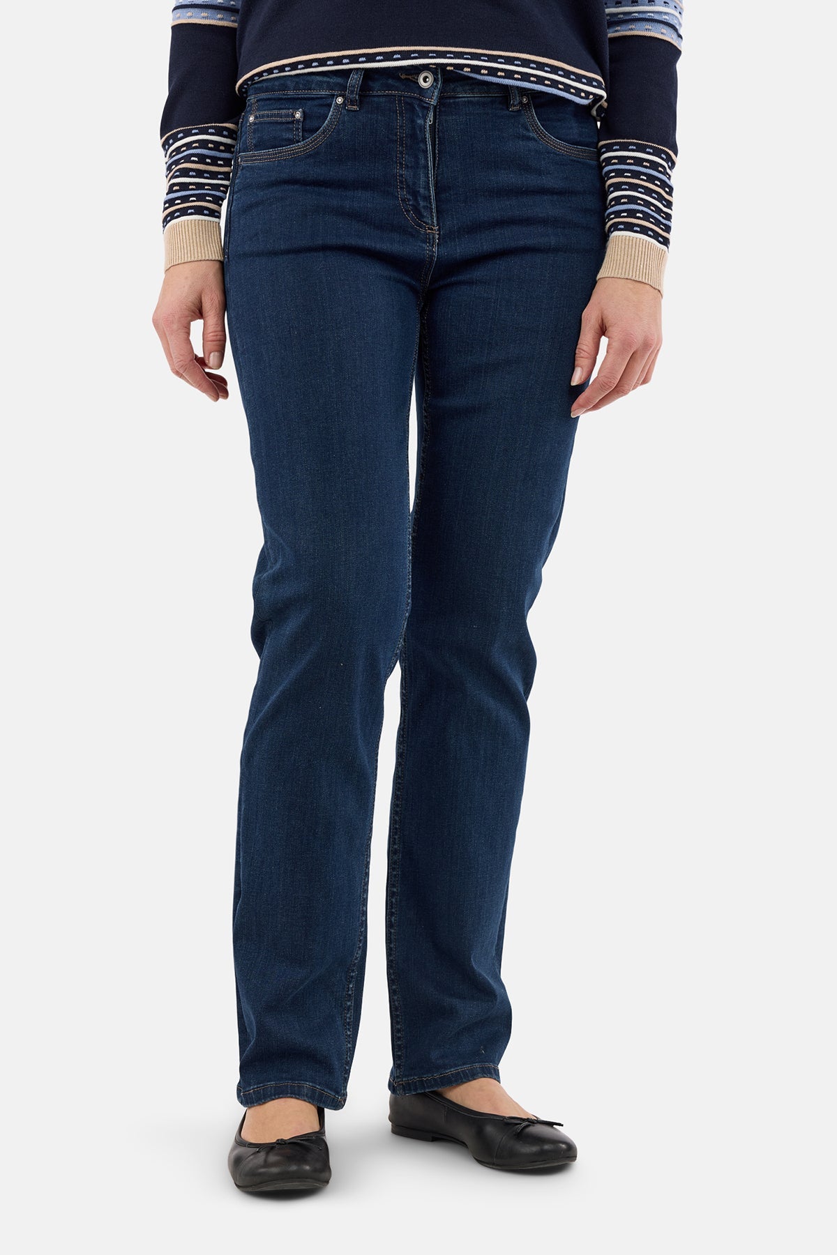 Ingrid Jeans - Mørkeblå - Straight Fit - Brede Lægge