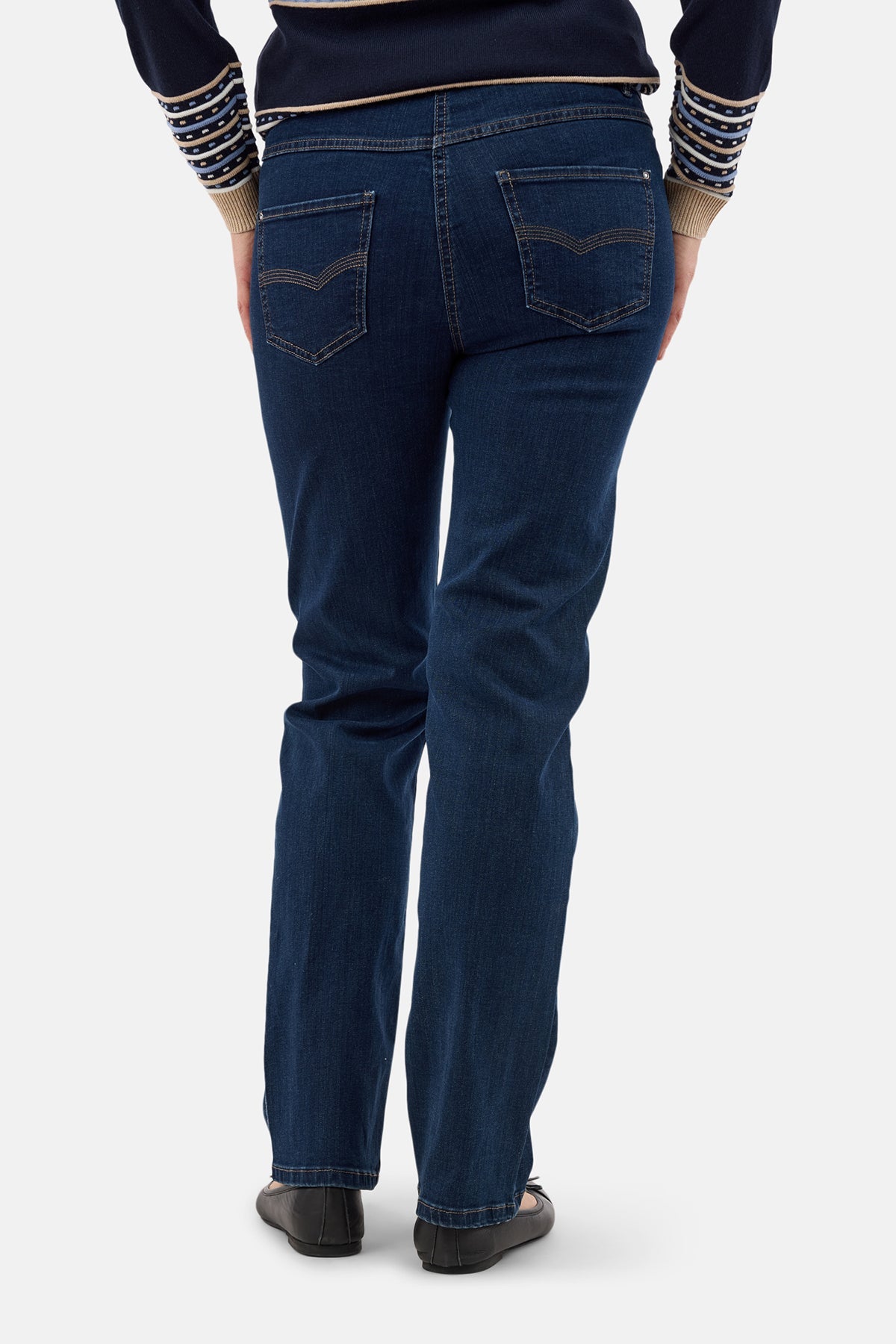 Ingrid Jeans - Mørkeblå - Straight Fit - Brede Lægge