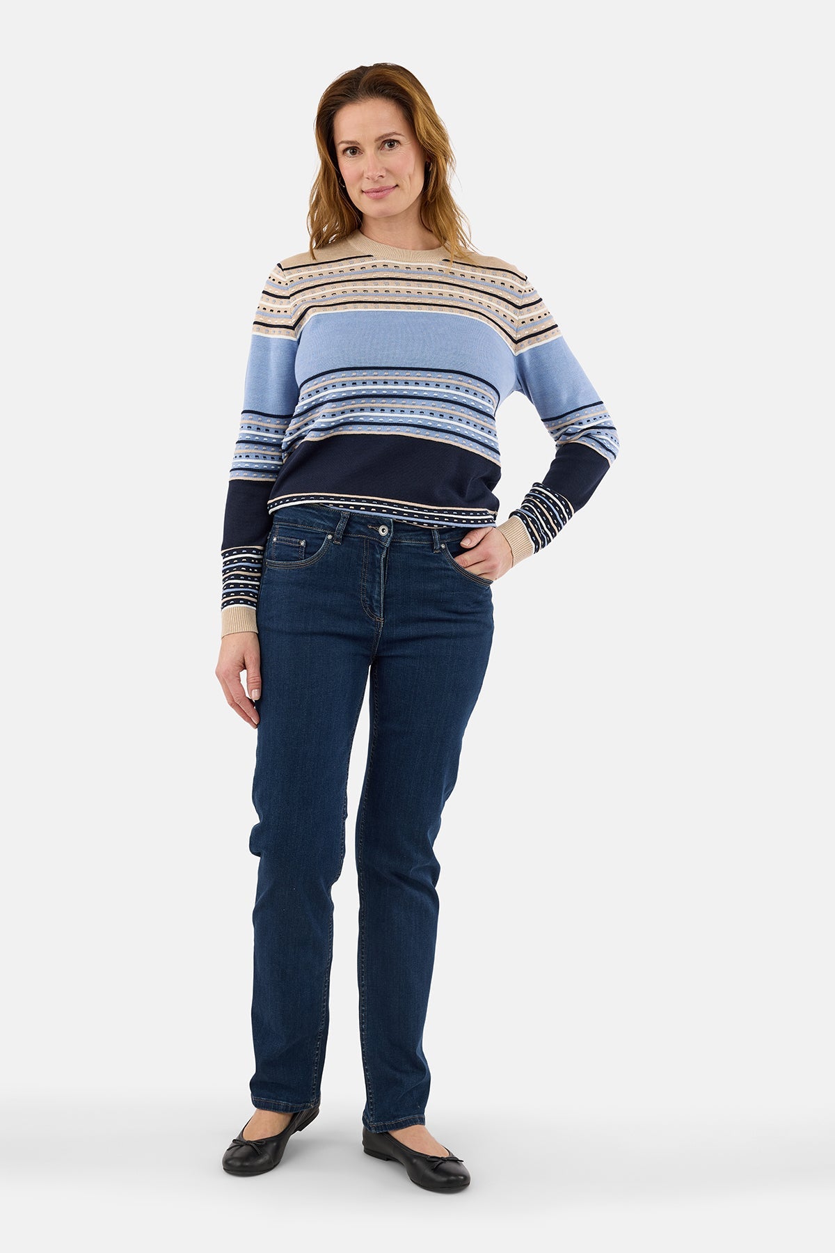 Ingrid Jeans - Mørkeblå - Straight Fit - Brede Lægge