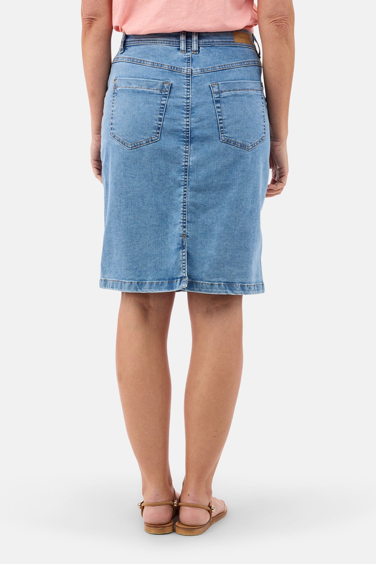 Denim Nederdel - Blå - Broderidetalje
