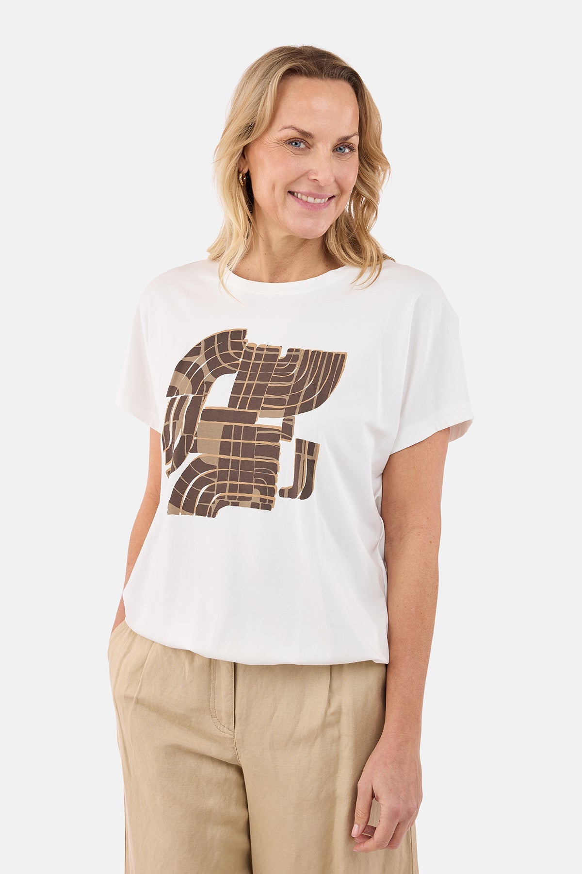 Kortærmet T-shirt - Hvid - Med Print