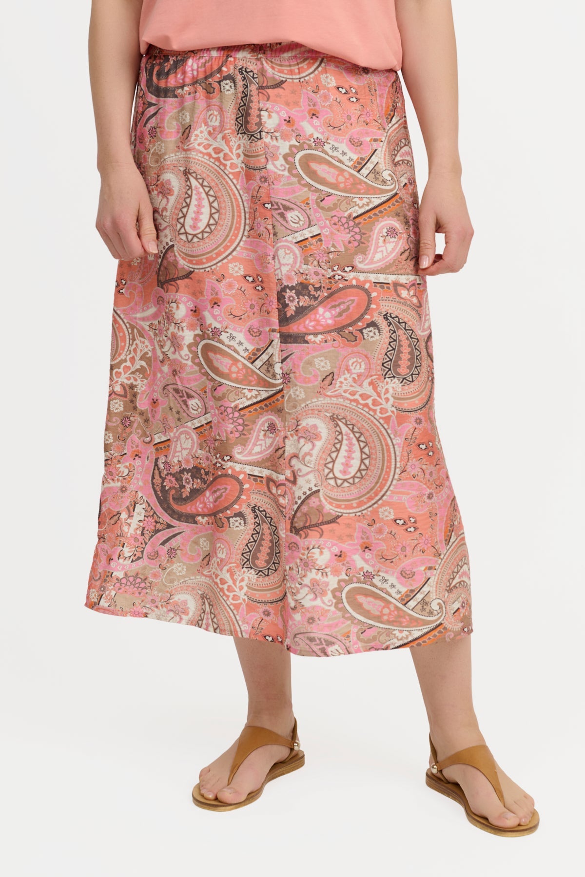 Nederdel - Koral - Paisleyprint