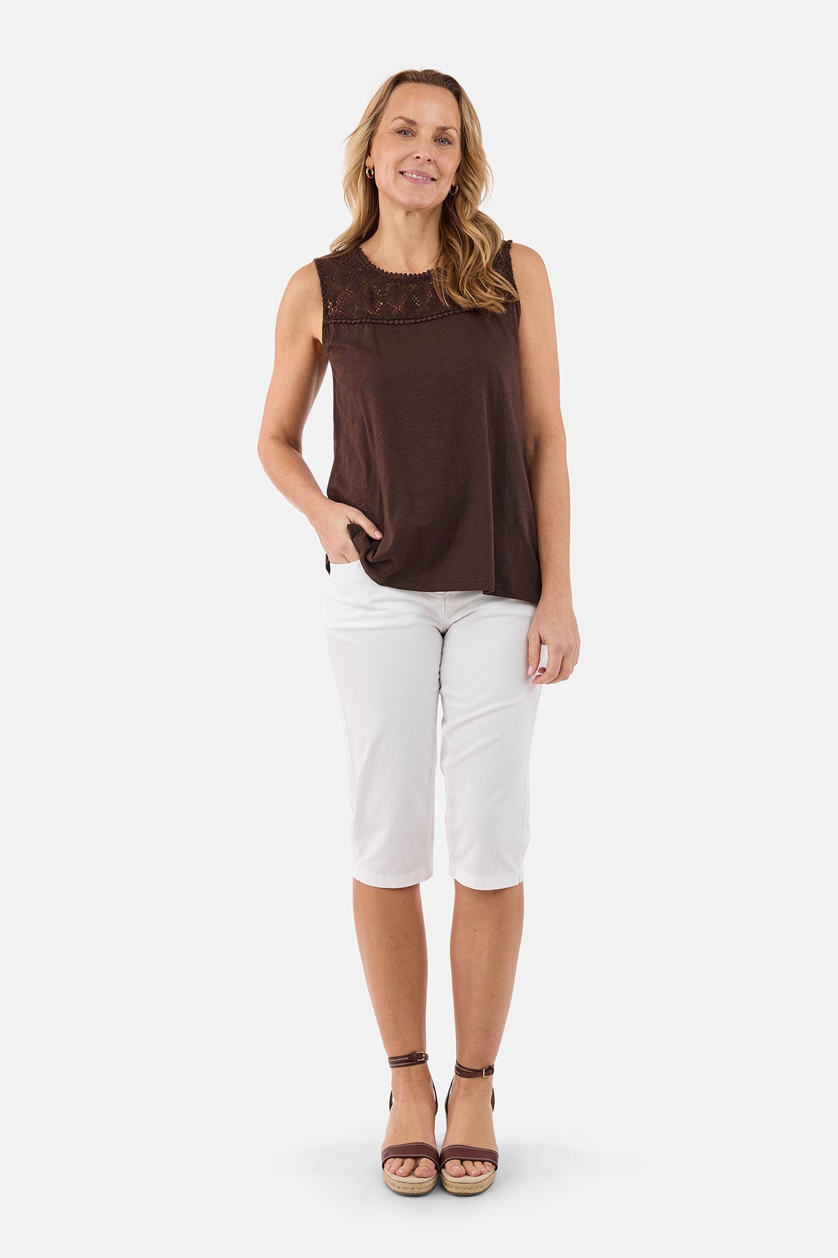 Top - Brun - Blondekant
