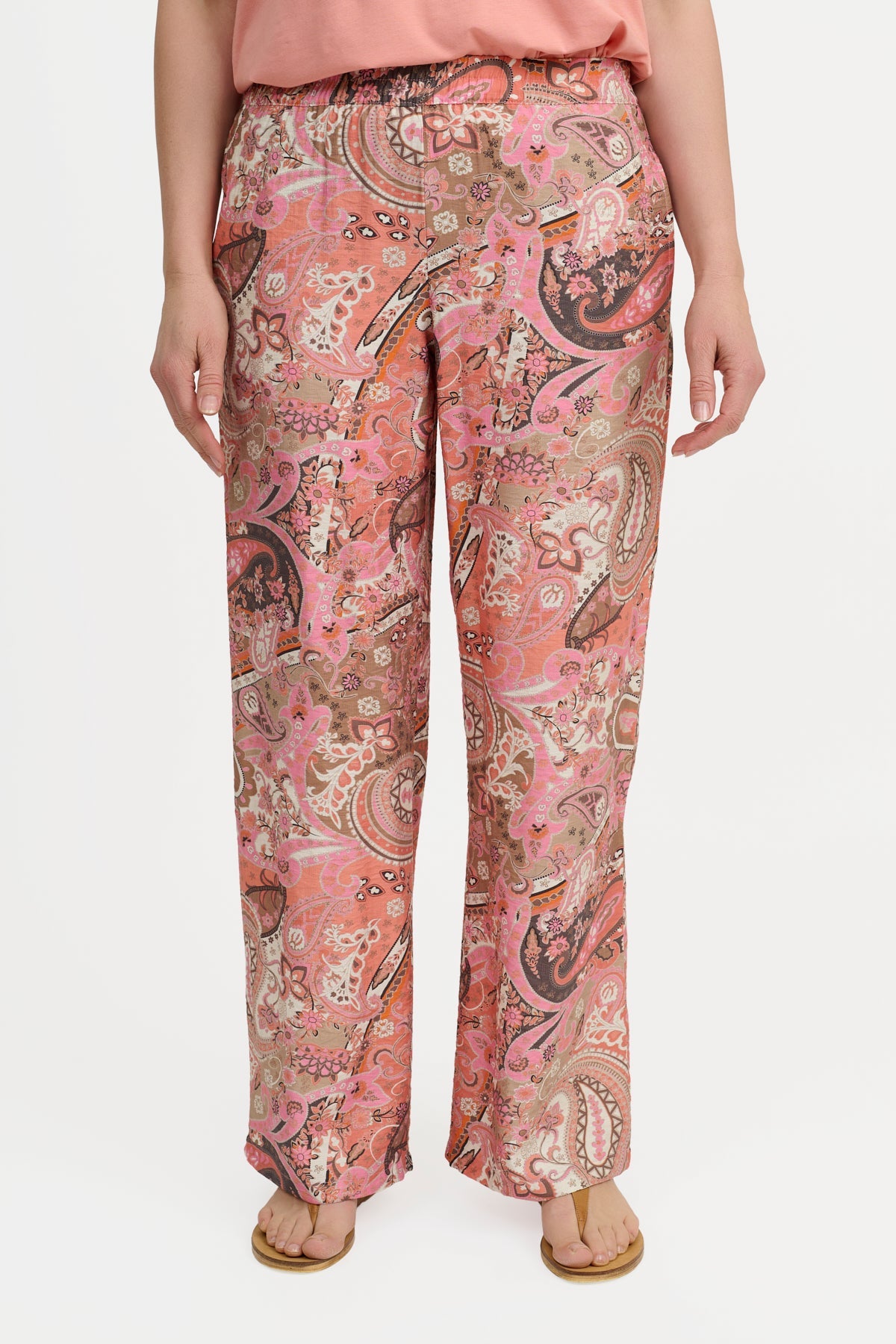 Bukser - Koral - Paisleyprint