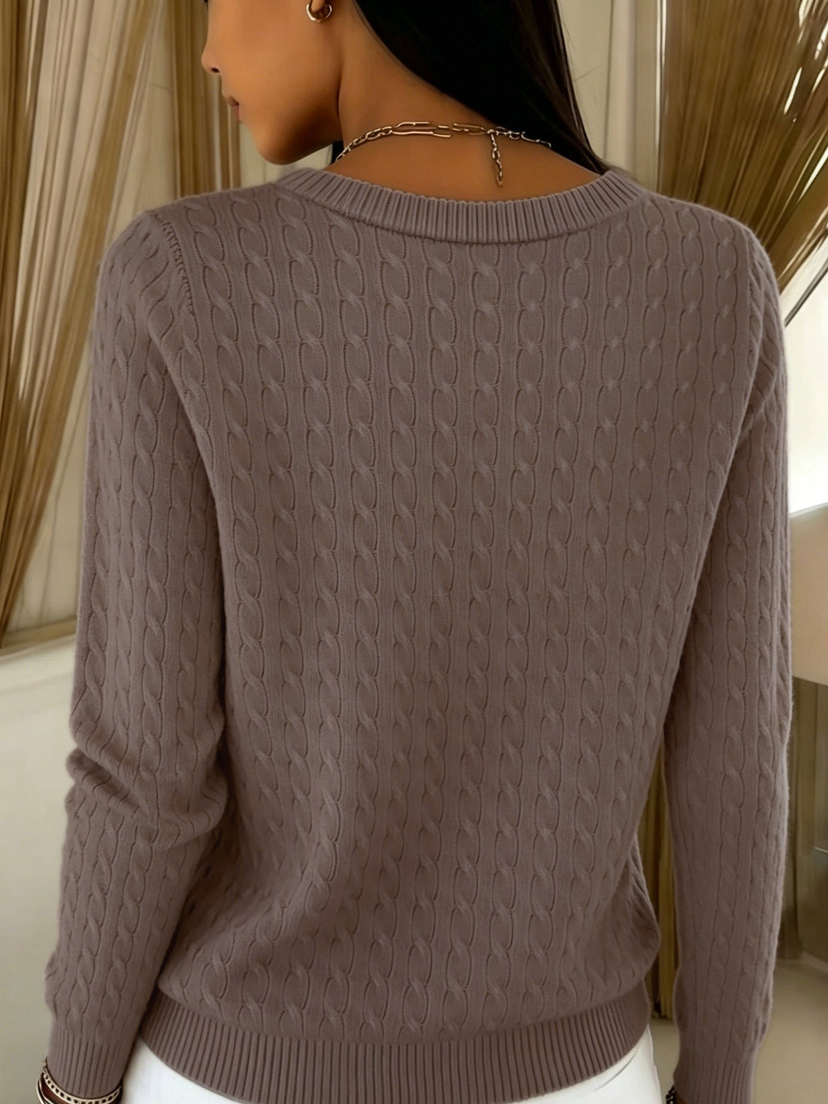 Tilde | Kabelstrikket cardigan med knap