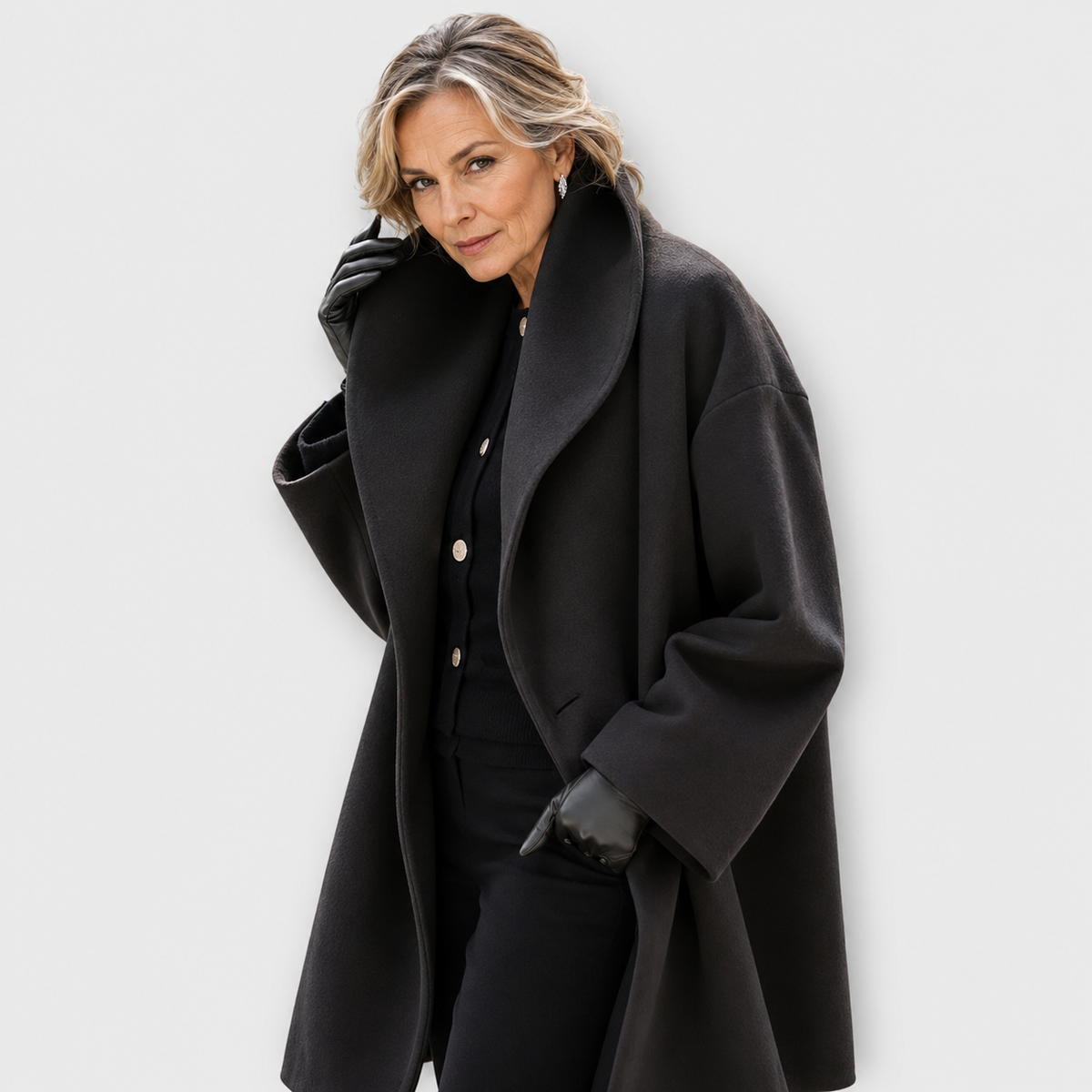 Brigitta | Oversized vinterfrakke med bred krave