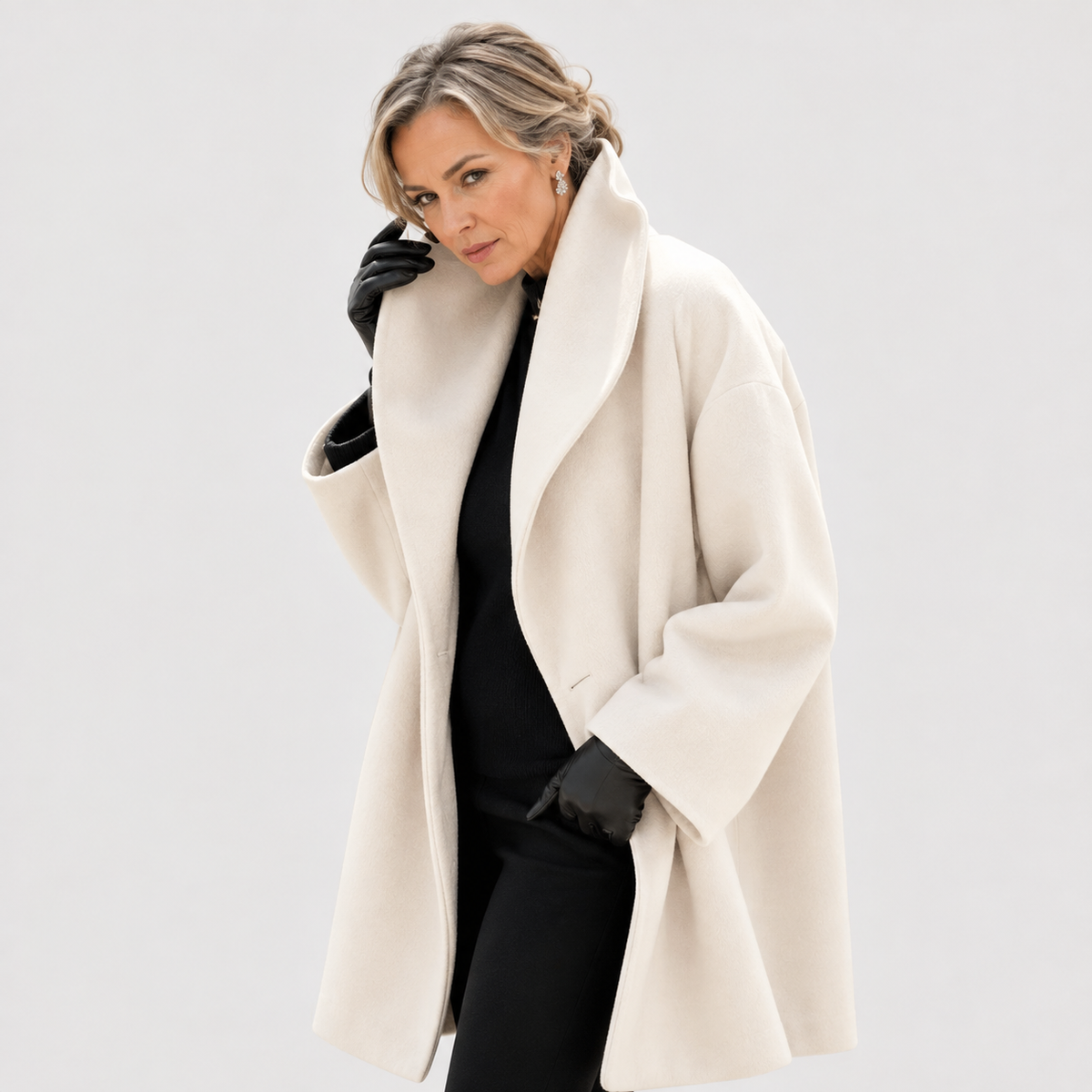 Brigitta | Oversized vinterfrakke med bred krave
