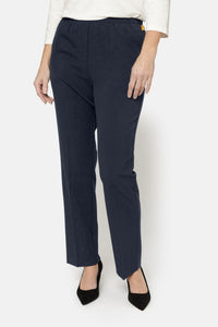Anna Bukser - Navy - Regular Fit - Elastik i Taljen