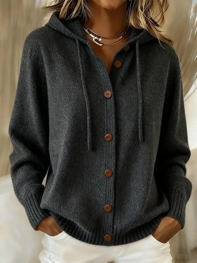 Ditte | Hættecardigan med knapper